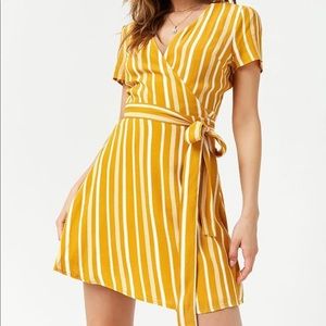 Forever 21 Striped Surplice Wrap Dress